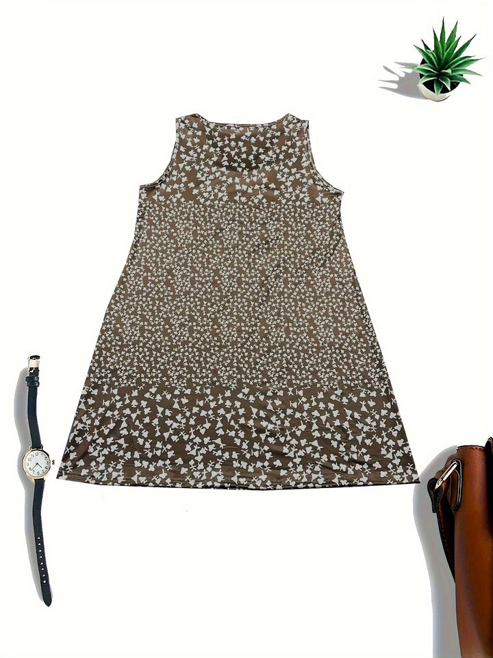 Summer New Directional Print V-Neck Sleeveless Dress