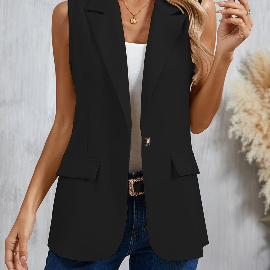 Women's Sleeveless Blazer Vest - Pink Tailored Fit