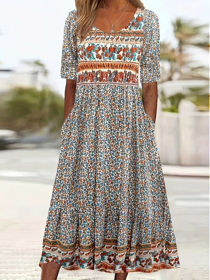 Women's Plus Colorblock Floral Print