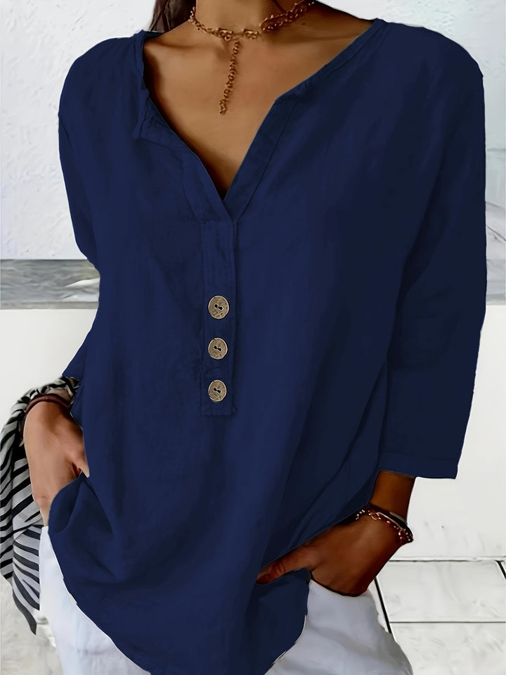 Danny | Oversized V-Neck Loose Blouse