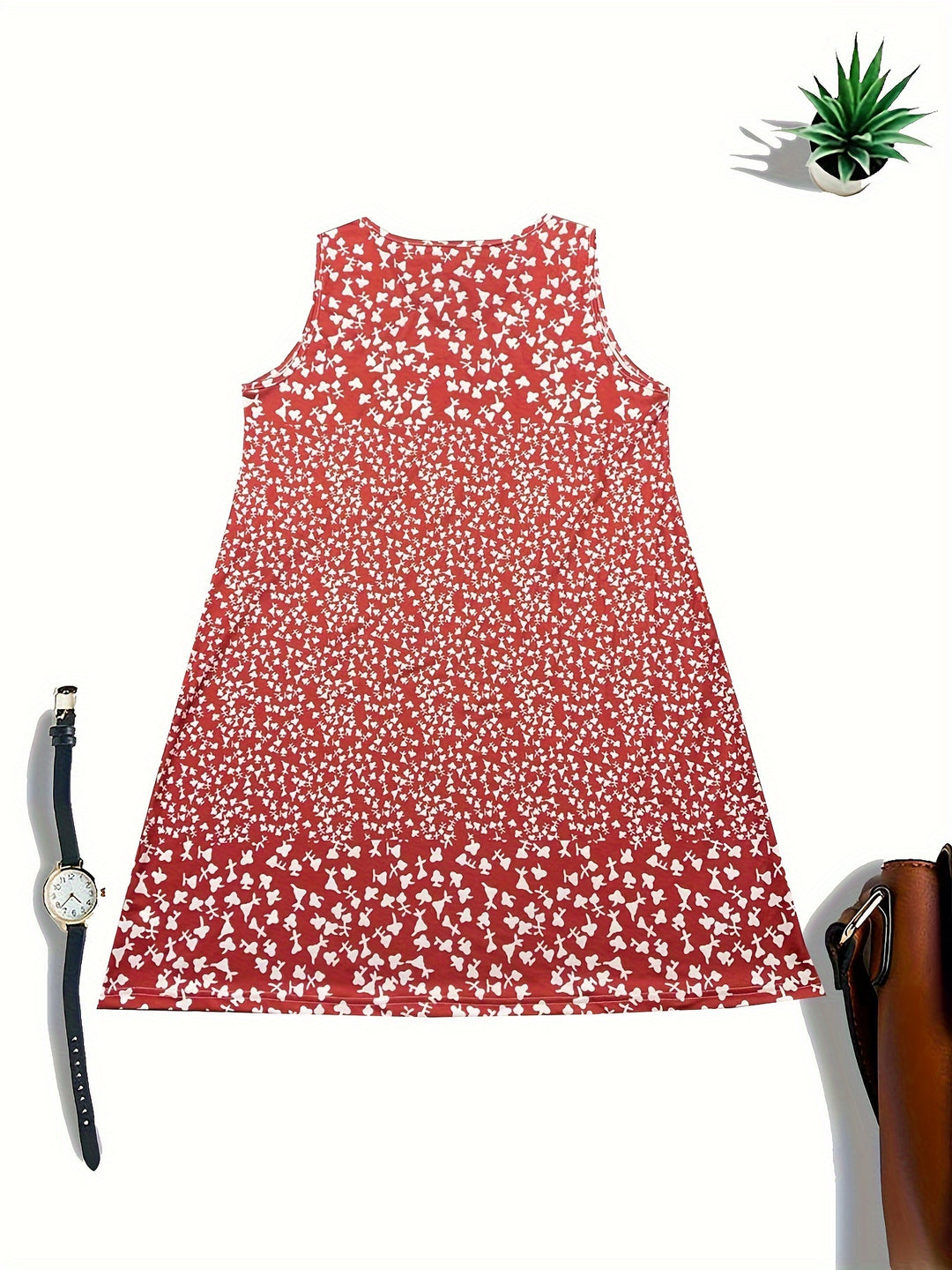 Summer New Directional Print V-Neck Sleeveless Dress
