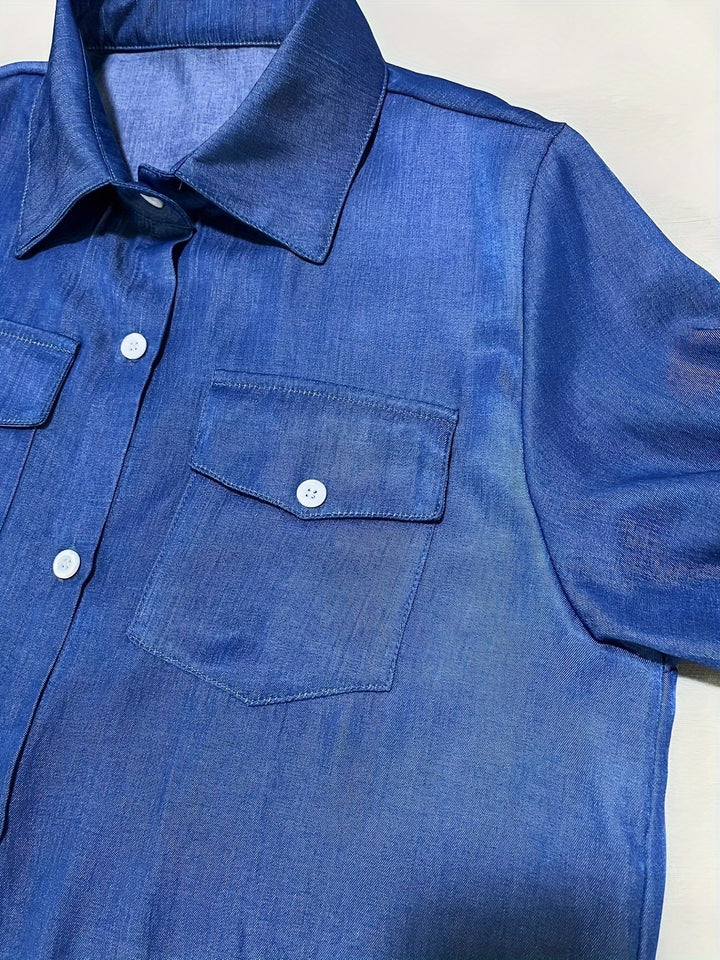 Women's Loose Split Hem Shirt Dress