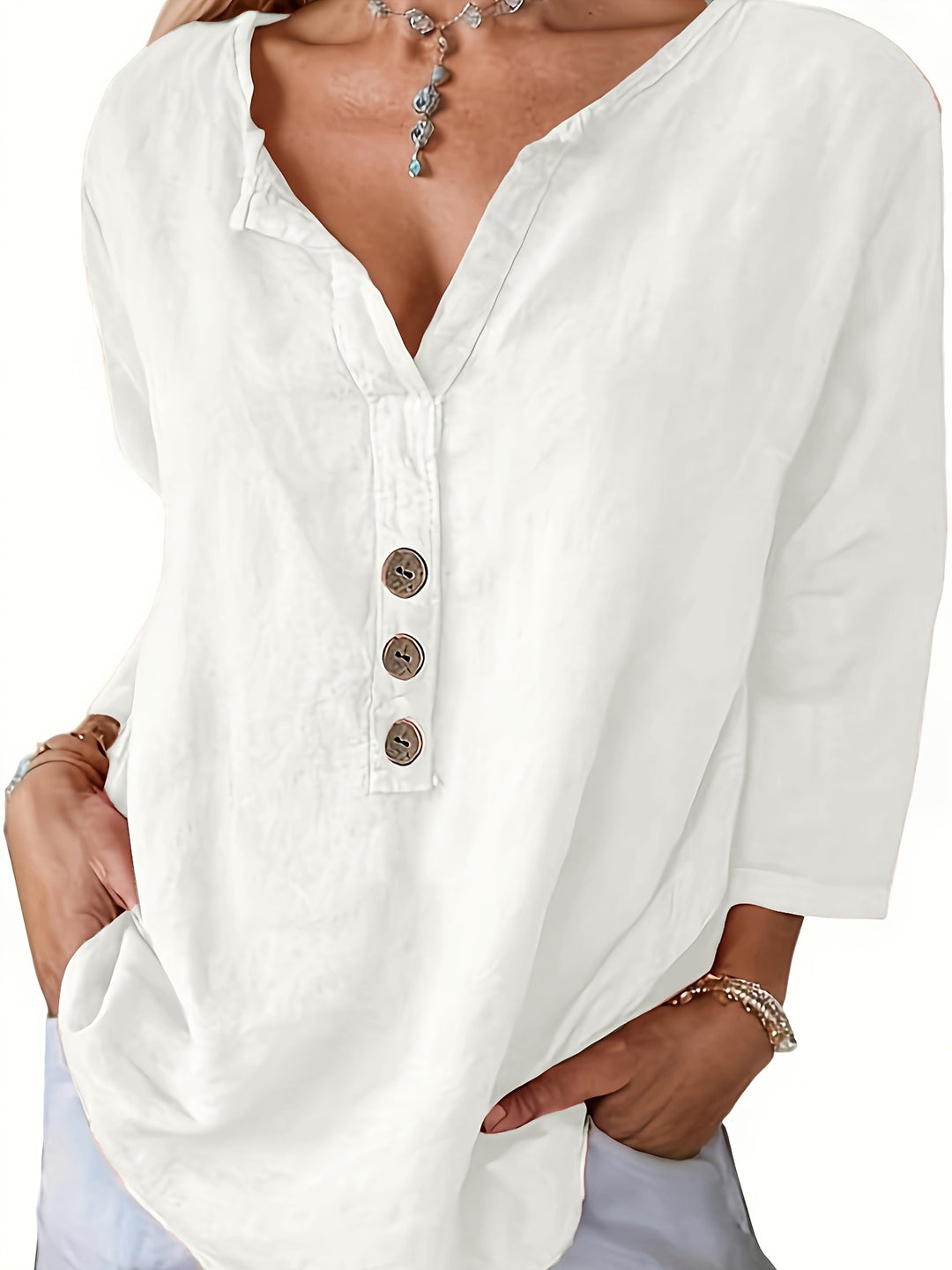 Danny | Oversized V-Neck Loose Blouse