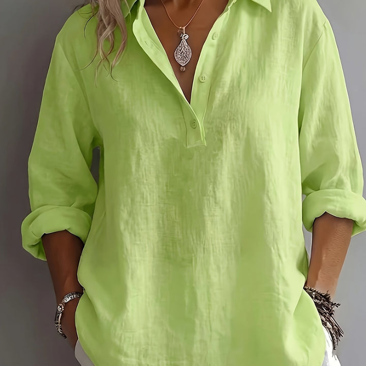 Bea | Loose Long Sleeve Button-Up Blouse