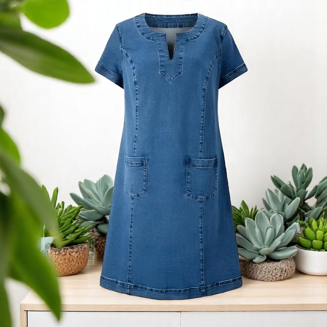 Rowan | Women mini summer dress with short sleeve pocket design
