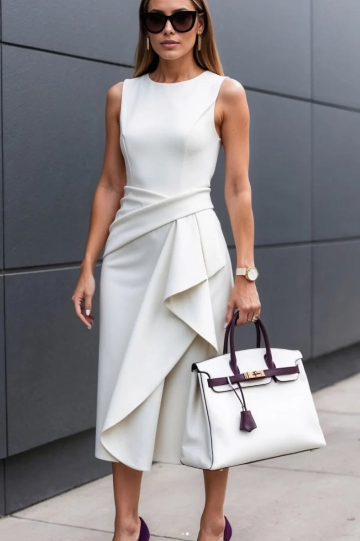 Classy Scoop Neck Split Bodycon Party Dress