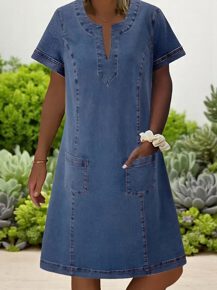 Rowan | Women mini summer dress with short sleeve pocket design