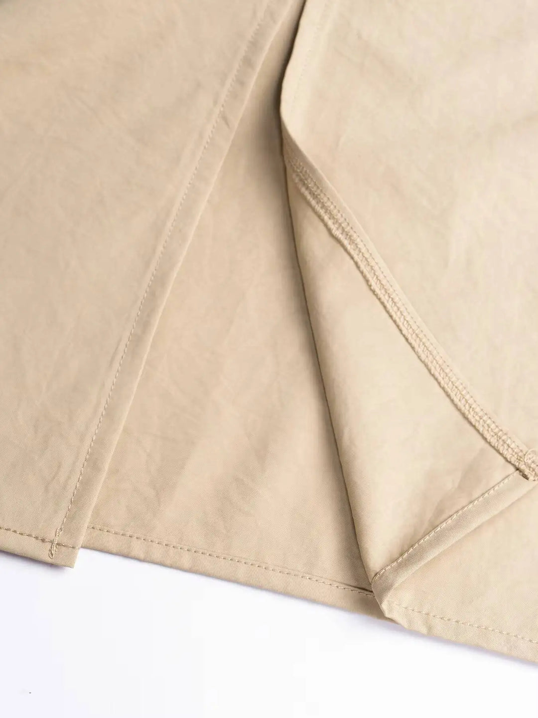Khaki Wrap V-Neck Puff Sleeve Belted Midi Dress