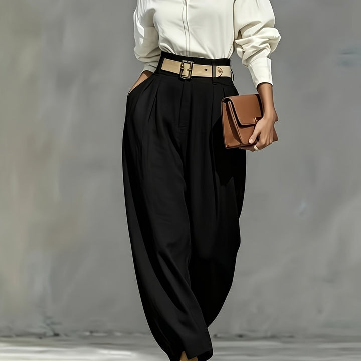 Women's High-Waist Drapey Casual Trousers