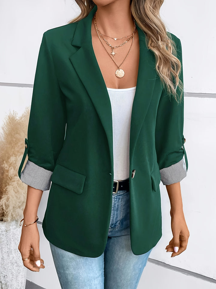 Women's Striped Cuff Blazer - Regular Fit