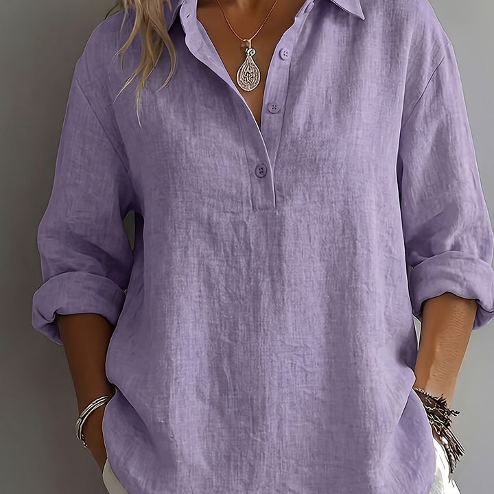 Bea | Loose Long Sleeve Button-Up Blouse