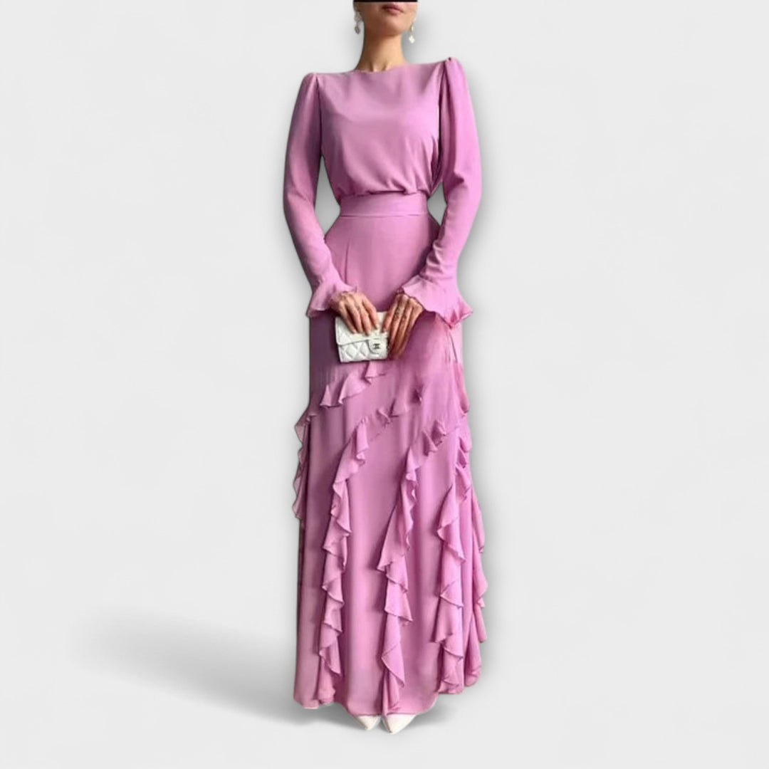Fallon - Chic Slim Fit Prom Dress with 3D Ruffles for Special Occasions