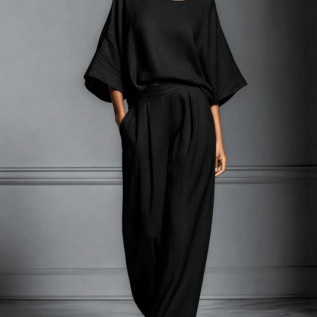 Women's Loose Shirt & Wide-Leg Pants Set