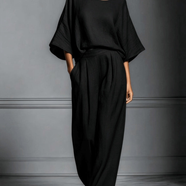 Women's Loose Shirt & Wide-Leg Pants Set