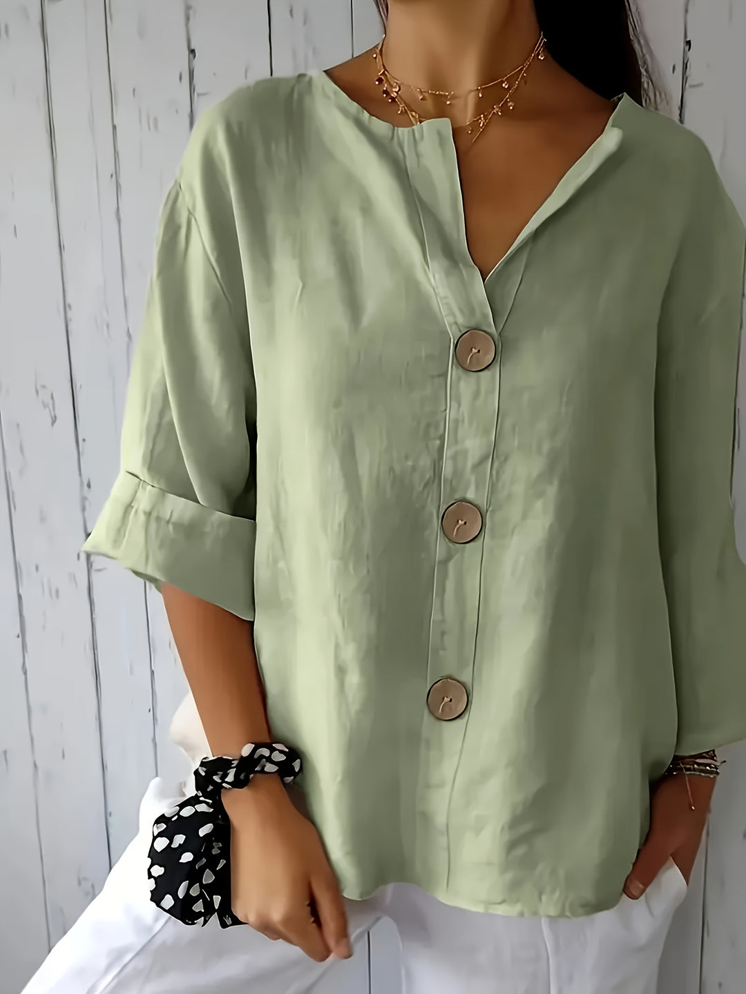 Ana | Casual Shirt with Decorative Button