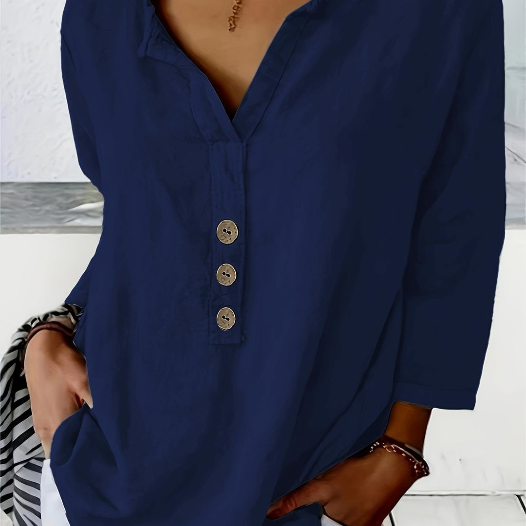 Danny | Oversized V-Neck Loose Blouse