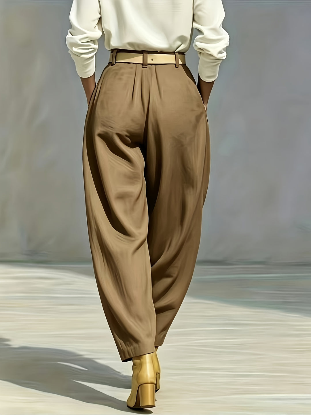 Women's High-Waist Drapey Casual Trousers