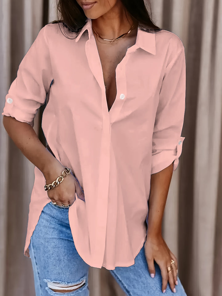 Queena | Button Front Collar Shirt
