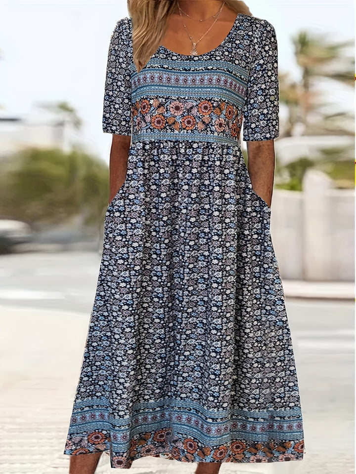 Women's Plus Colorblock Floral Print