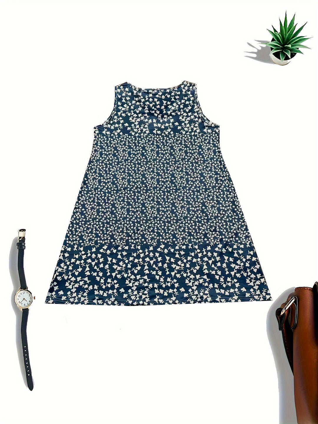 Summer New Directional Print V-Neck Sleeveless Dress