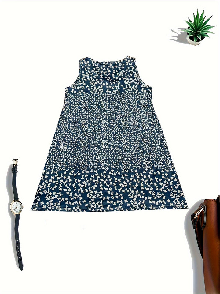 Summer New Directional Print V-Neck Sleeveless Dress