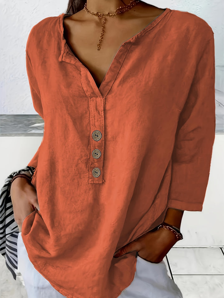 Danny | Oversized V-Neck Loose Blouse