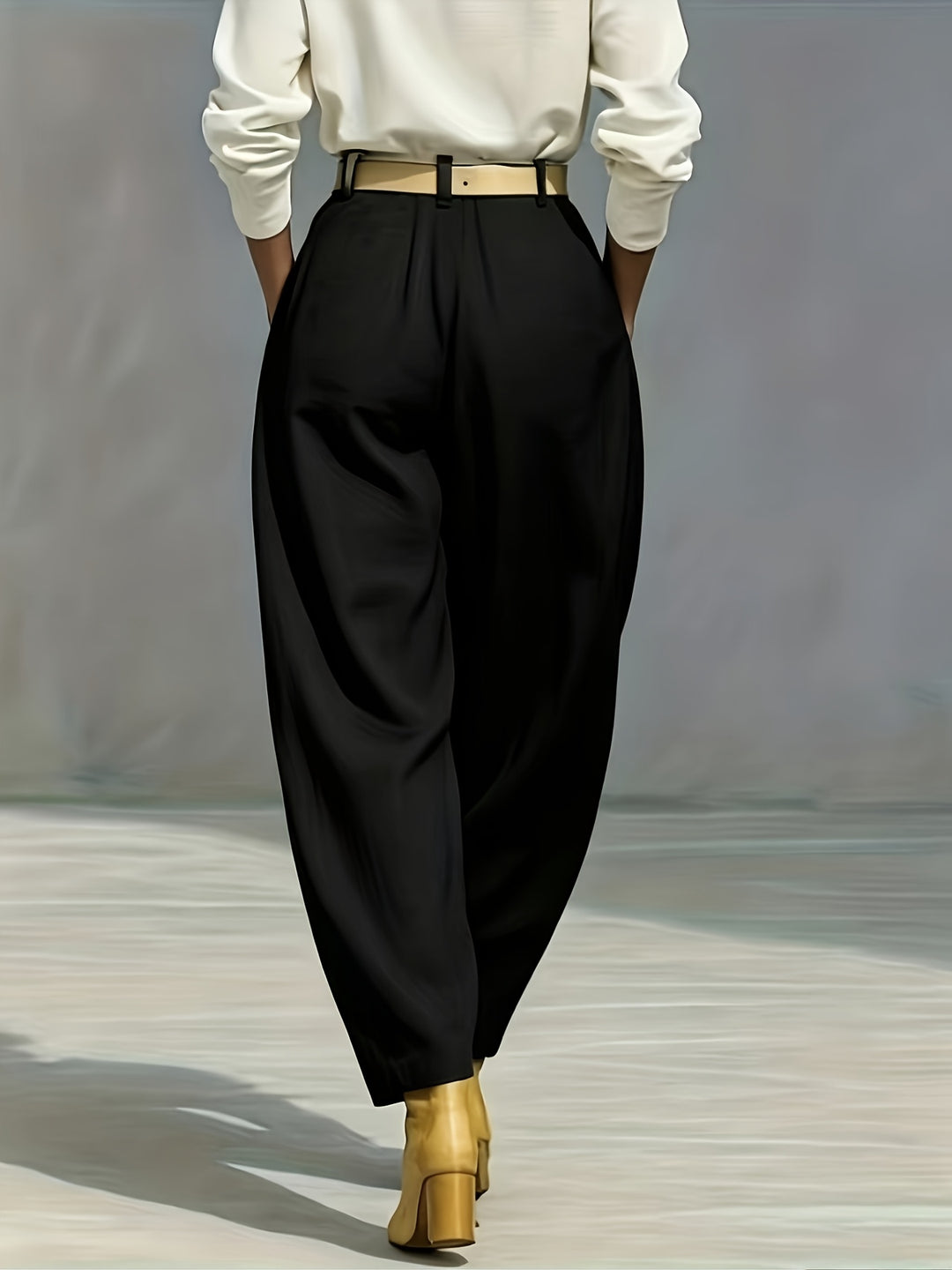 Women's High-Waist Drapey Casual Trousers