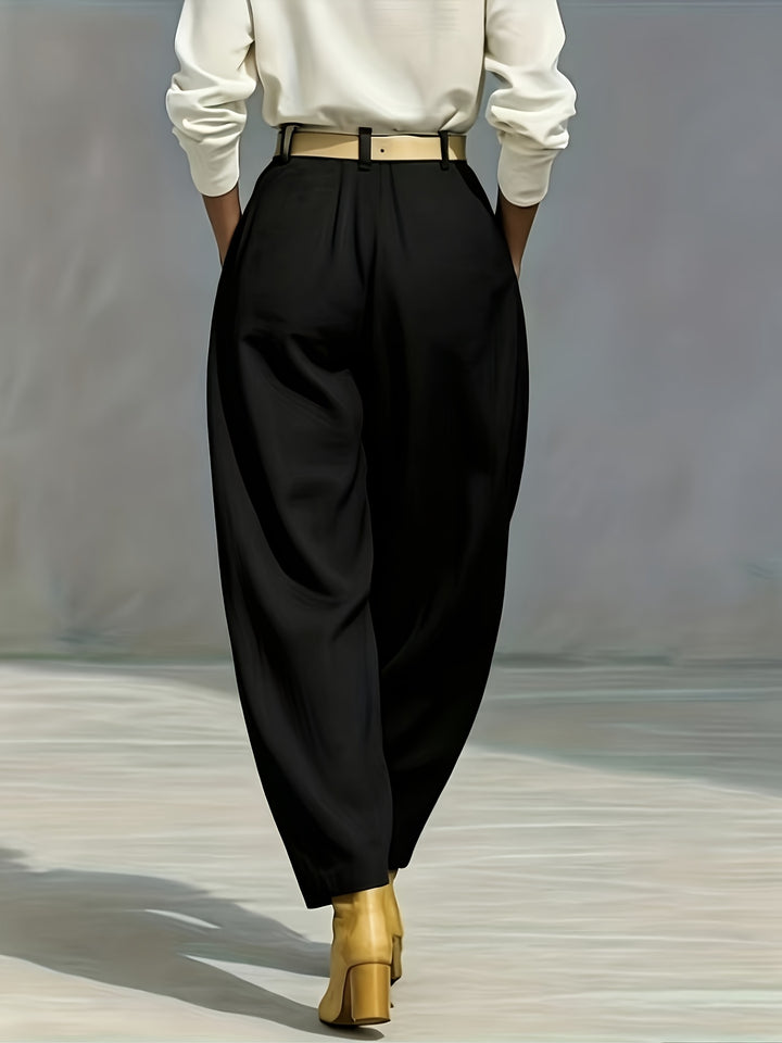 Women's High-Waist Drapey Casual Trousers
