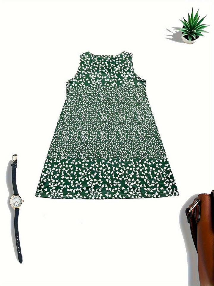 Summer New Directional Print V-Neck Sleeveless Dress