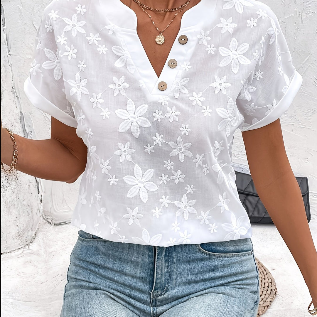 Chloe | Floral V-Neck Sleeve Shirt