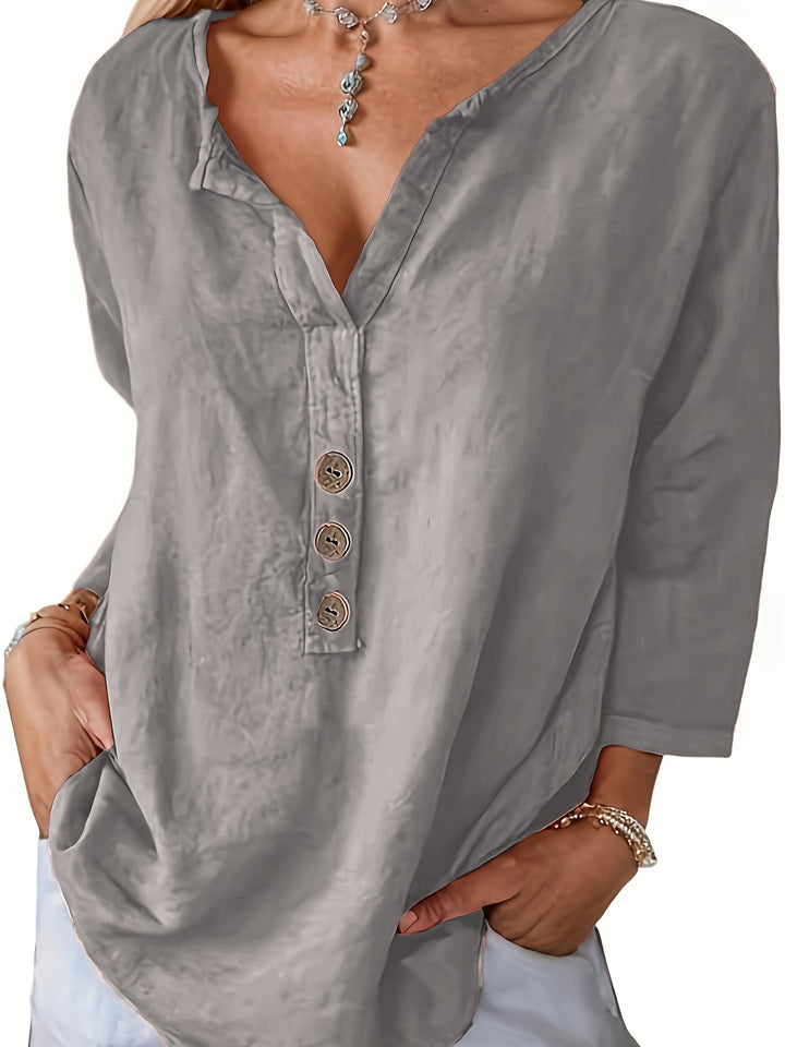 Danny | Oversized V-Neck Loose Blouse