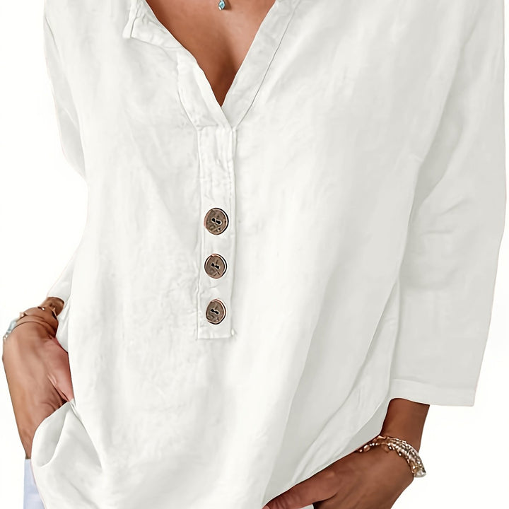 Danny | Oversized V-Neck Loose Blouse