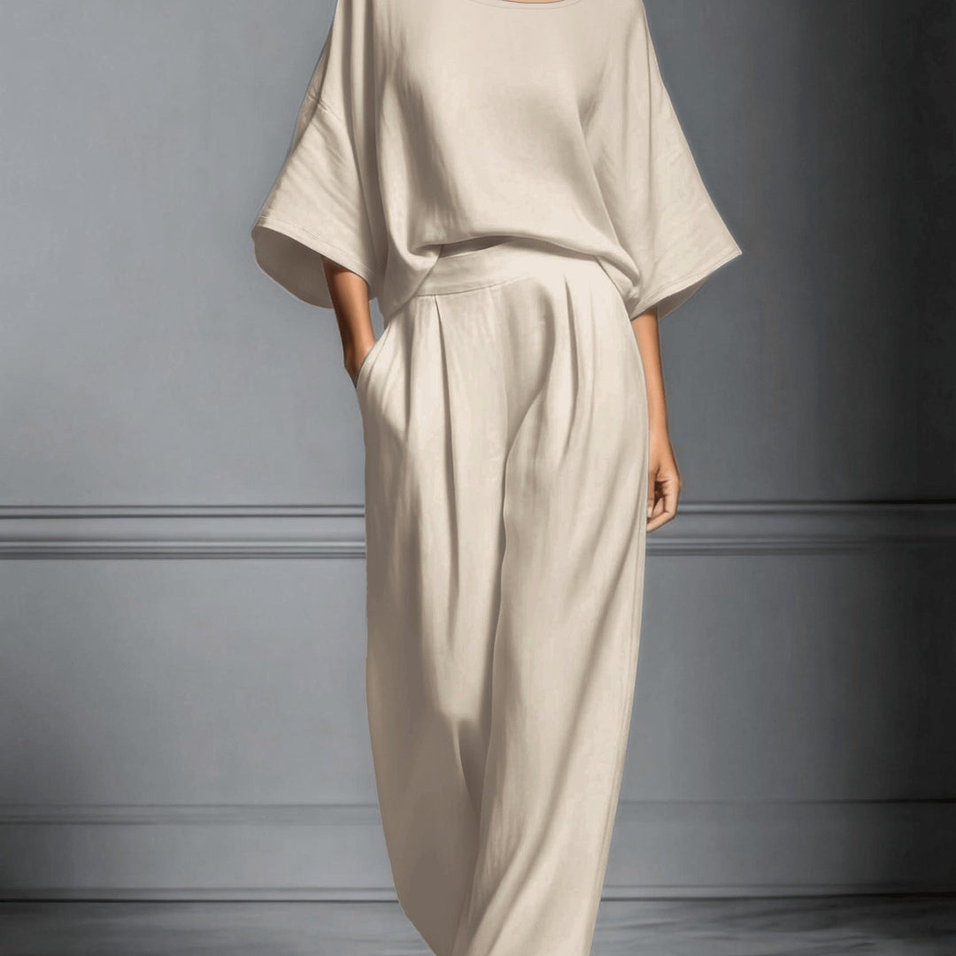 Women's Loose Shirt & Wide-Leg Pants Set