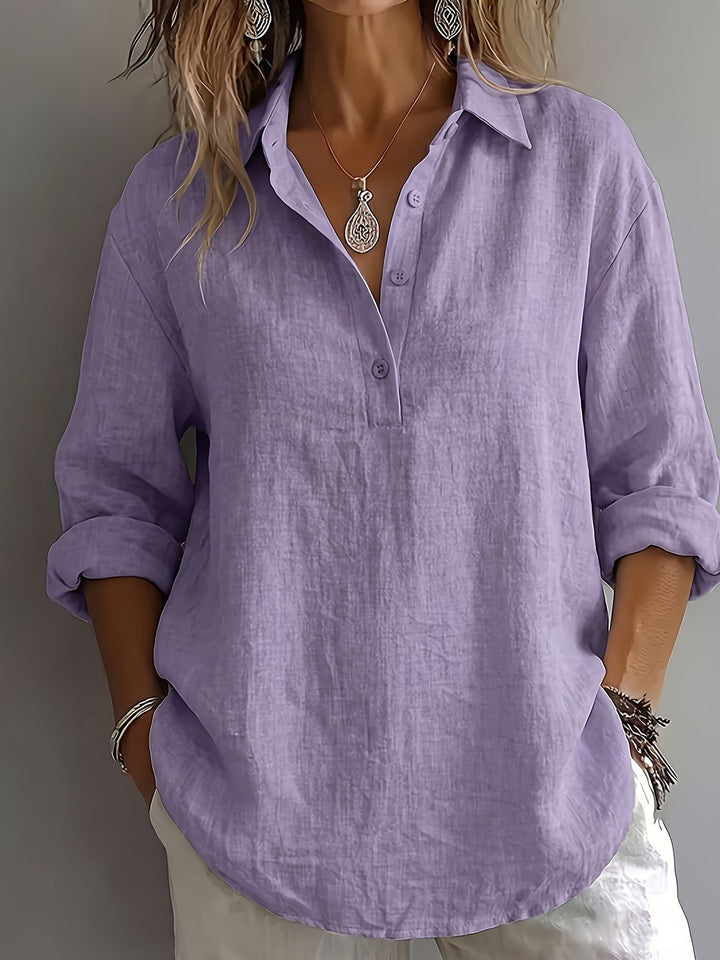 Bea | Loose Long Sleeve Button-Up Blouse
