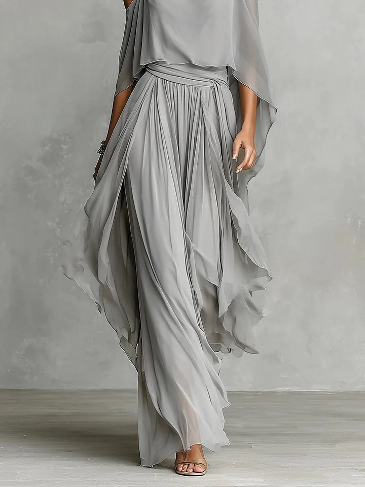 Isabela | Gray fluid set with tank top and lightweight pants
