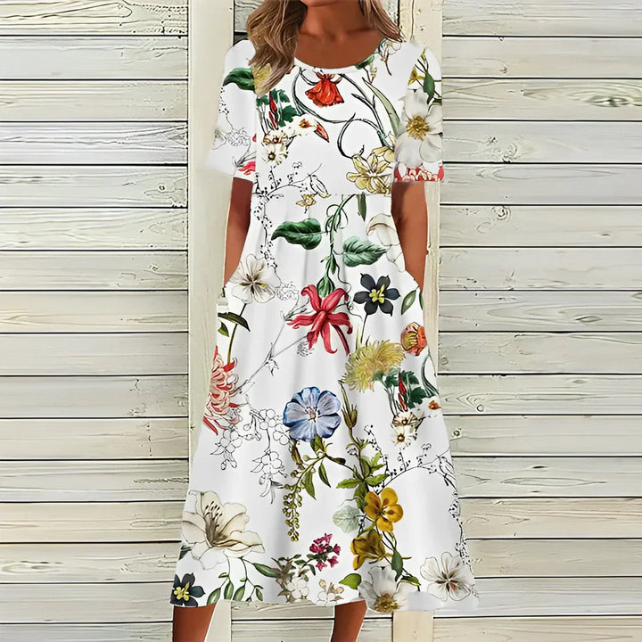 Summer Shift Dress with Floral Print