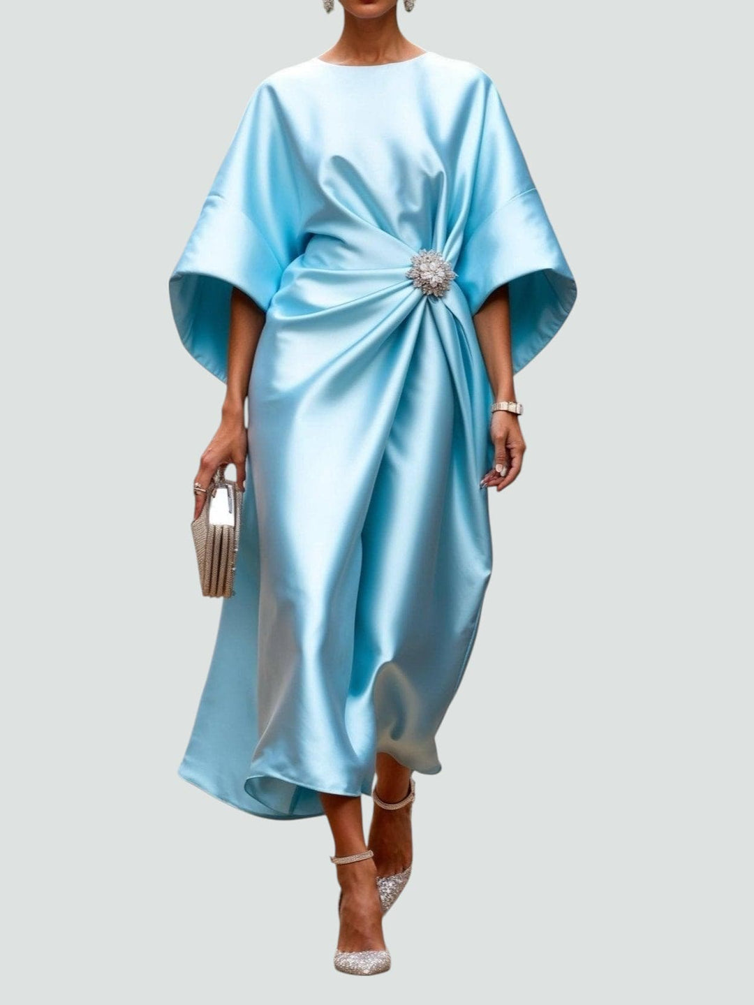 Women's Formal Satin Midi Dress