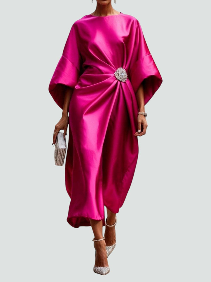 Women's Formal Satin Midi Dress