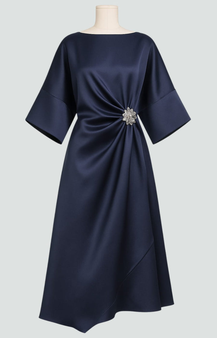 Women's Formal Satin Midi Dress